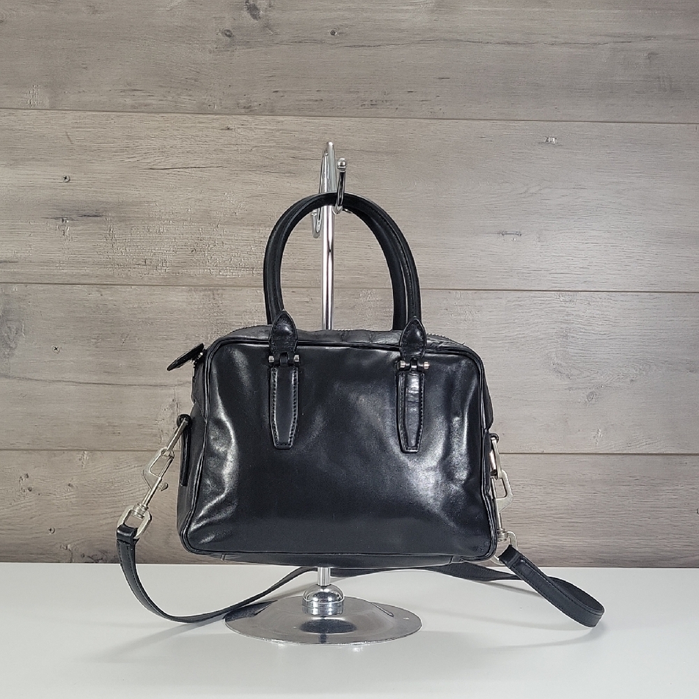 Theyskens' Theory Classic Black Leather Satchel Crossbody Bag